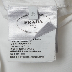 Prada White Cotton Poplin Belted Shirt Style Playsuit XS