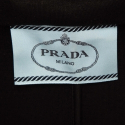 Pre Owned Prada Black Jersey Cropped Hoodie S