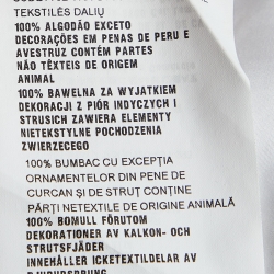 مملوكة مسبقًا Prada White Cotton Feather Trimmed Button Front Shirt S