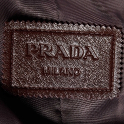 Prada Brown Leather Belted Trench Coat M