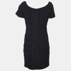 Prada Black Floral Embroidered Cotton & Silk Mini Dress M