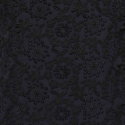 Prada Black Floral Embroidered Cotton & Silk Mini Dress M