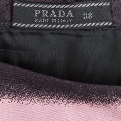 Pre Owned Prada Black Wheat Print Midi Skirt S