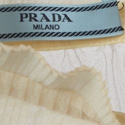 Pre Owned Prada Mint Green Pliseé Pleated Crepe A Line Dress M