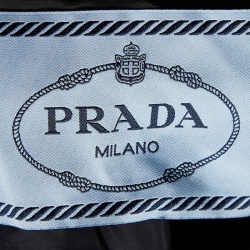 Prada Black Detachable Mink Fur Collar Synthetic Puffer Jacket M
