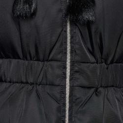 Prada Black Detachable Mink Fur Collar Synthetic Puffer Jacket M