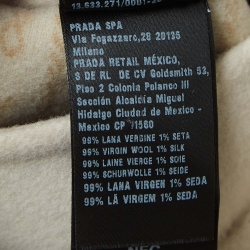 Prada Beige Triangle Logo Wool Cape One Size