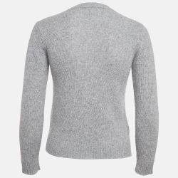 Pre Owned Prada Grey Wool Blend Button Front Cardigan S