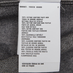 Pre Owned Prada Black Metal Triangle Logo Denim Mini Shift Dress S