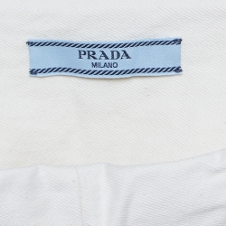 Prada White Denim Raw Edge Shorts M