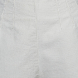 Prada White Denim Raw Edge Shorts M
