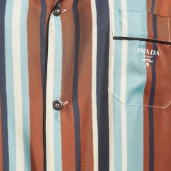 Pre Owned Prada Multicolor Striped Silk Shirt XS