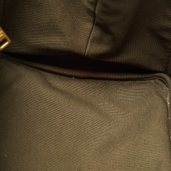Pre Owned Prada Military Green Canapa Canvas Shopper Tote