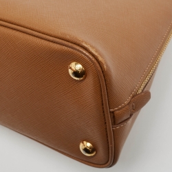 Pre Owned Prada Brown Saffiano Lux Leather Small Promenade Satchel