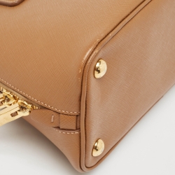 Pre Owned Prada Brown Saffiano Lux Leather Small Promenade Satchel
