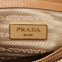 Pre Owned Prada Brown Saffiano Lux Leather Small Promenade Satchel