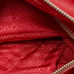 Prada Red Vitello Daino Leather Boston Bag