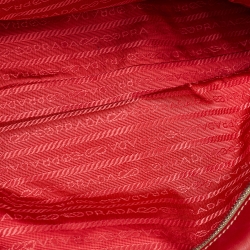 Prada Red Vitello Daino Leather Boston Bag