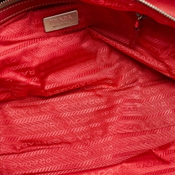 Prada Red Vitello Daino Leather Boston Bag