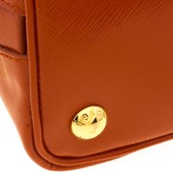 Pre Owned Prada Orange Saffiano Vernic Leather Small Promenade Crossbody Bag