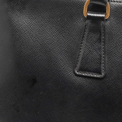 Pre Owned Prada Black Saffiano Lux Leather Large Double Zip Tote