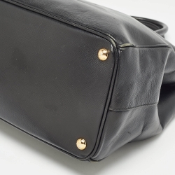 Pre Owned Prada Black Saffiano Lux Leather Large Double Zip Tote