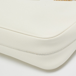 Prada Cream Saffiano Leather Re-Edition 2005 Baguette Bag