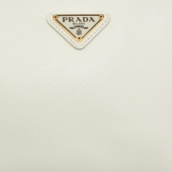 Prada Cream Saffiano Leather Re-Edition 2005 Baguette Bag