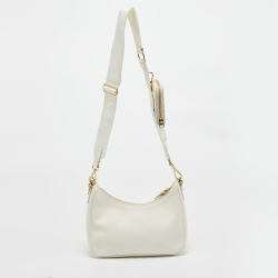 Prada Cream Saffiano Leather Re-Edition 2005 Baguette Bag