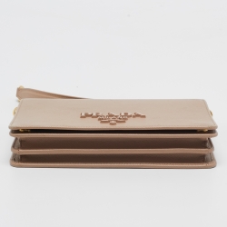 Pre Owned Prada Beige Saffiano Leather Wallet on Chain