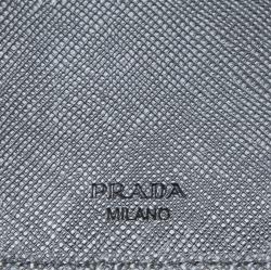 Pre Owned Prada Black Saffiano Metal Leather Zippy Wallet
