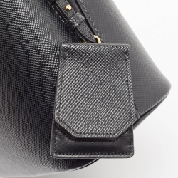 Pre Owned Prada Black Saffiano Cuir Leather Small Panier Top Handle Bag