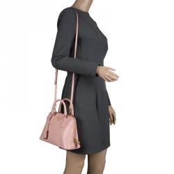 Pre Owned Prada Pastel Saffiano Lux Leather Small Promenade Top Handle Bag