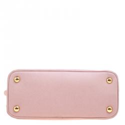 Pre Owned Prada Pastel Saffiano Lux Leather Small Promenade Top Handle Bag
