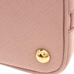 Pre Owned Prada Pastel Saffiano Lux Leather Small Promenade Top Handle Bag