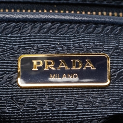 Pre Owned Prada Navy Blue Tessuto Nylon and Leather Flap Crossbody Bag