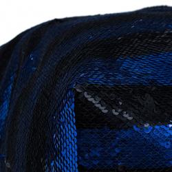 Pre Owned Prada Blue and Black Sequin Tote