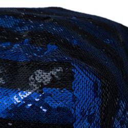 Pre Owned Prada Blue and Black Sequin Tote