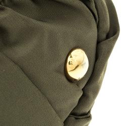 Pre Owned Prada Dark Green Gaufre Nylon Tote