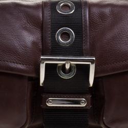Pre Owned Prada Brown Leather Shoulder Bag
