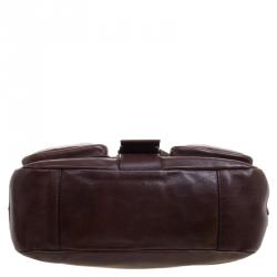 Pre Owned Prada Brown Leather Shoulder Bag