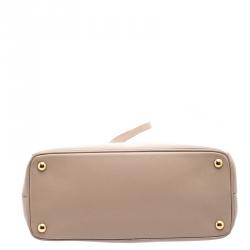 Pre Owned Prada Blush Pink Saffiano Lux Leather Double Zip Tote