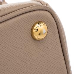 Pre Owned Prada Blush Pink Saffiano Lux Leather Double Zip Tote