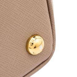 Pre Owned Prada Blush Pink Saffiano Lux Leather Double Zip Tote