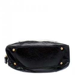 Pre Owned Prada Black Aged Leather Satchel