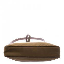 Pre Owned Prada Brown Tessuto Saffiano Crossbody Bag