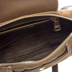 Pre Owned Prada Brown Tessuto Saffiano Crossbody Bag