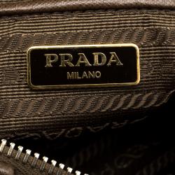 Pre Owned Prada Brown Tessuto Saffiano Crossbody Bag