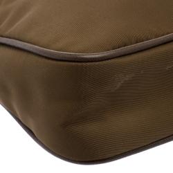 Pre Owned Prada Brown Tessuto Saffiano Crossbody Bag