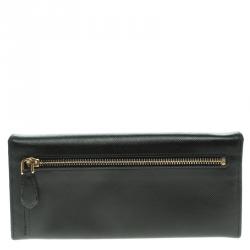 Pre Owned Prada Black Saffiano Metal Leather Continental Wallet